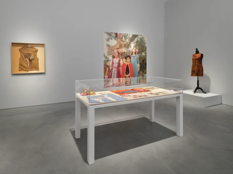 Installation shot from Let’s Get It On: The Wearable Art of Betye Saar, @ Roberts Projects