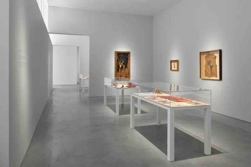 Installation shot from Let’s Get It On: The Wearable Art of Betye Saar, @ Roberts Projects