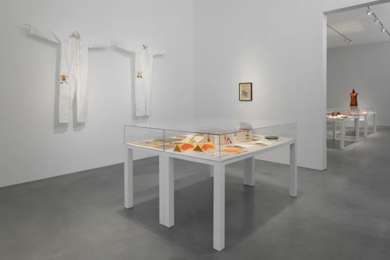 Installation shot from Let’s Get It On: The Wearable Art of Betye Saar, @ Roberts Projects