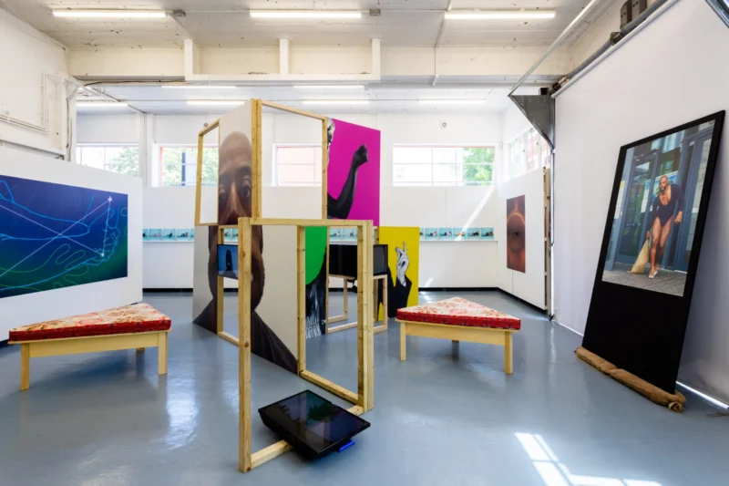 Installation shot from Harold Offeh: Trustful Strangers Induce Fearless Aliens, @ The Showroom