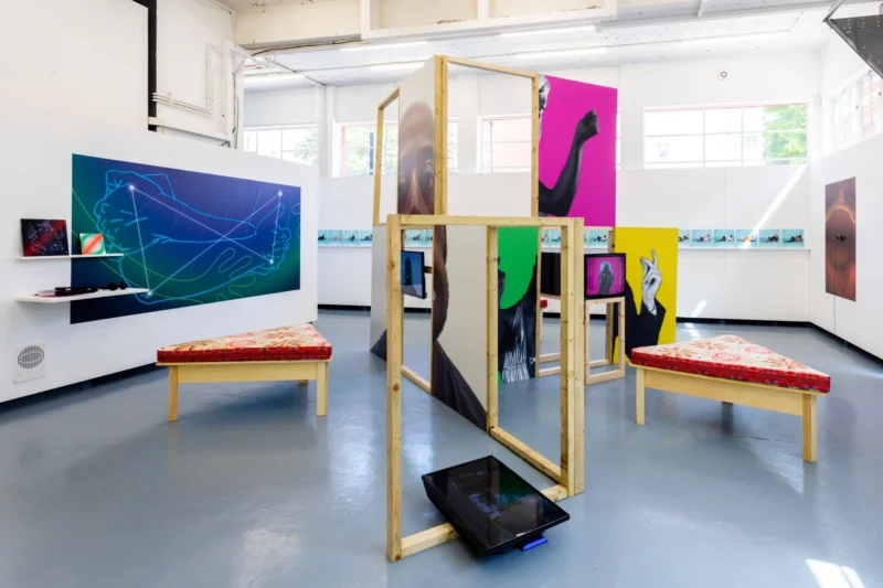 Installation shot from Harold Offeh: Trustful Strangers Induce Fearless Aliens, @ The Showroom
