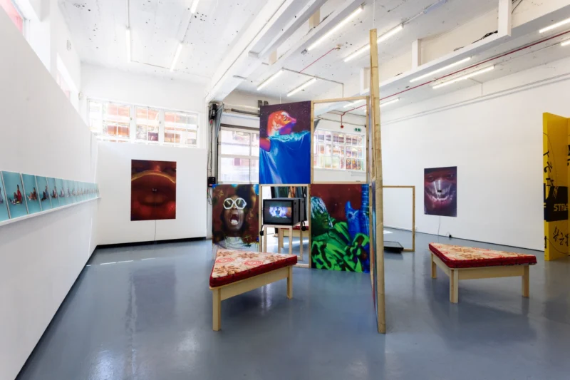 Installation shot from Harold Offeh: Trustful Strangers Induce Fearless Aliens, @ The Showroom