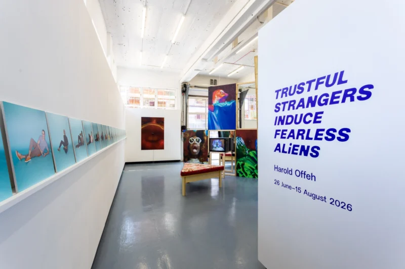 Installation shot from Harold Offeh: Trustful Strangers Induce Fearless Aliens, @ The Showroom