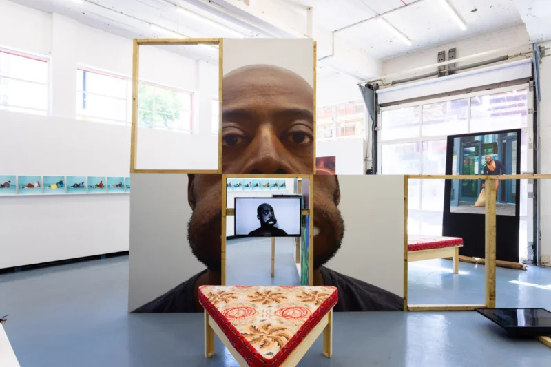 Installation shot from Harold Offeh: Trustful Strangers Induce Fearless Aliens, @ The Showroom