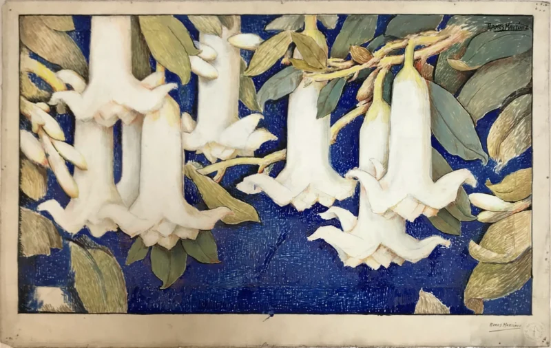 Alfredo Ramos Martínez, Floripondios (mural sketch in La Avenida Cafe, Coronado, CA), 1937