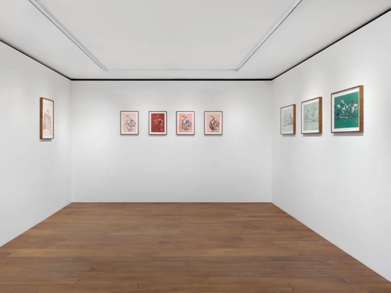 Installation shot from Claire Tabouret: Les Créatures, @ Almine Rech