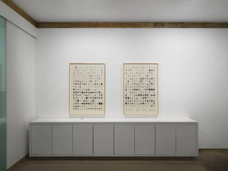 Installation shot from To the Dance: Eight works by Nancy Spero 1926-2009, @ Frith Street Gallery