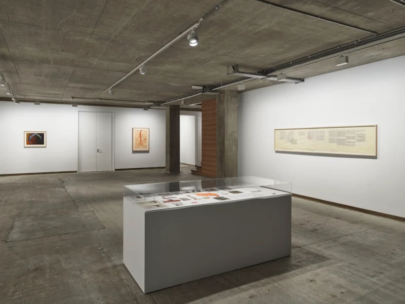 Installation shot from To the Dance: Eight works by Nancy Spero 1926-2009, @ Frith Street Gallery