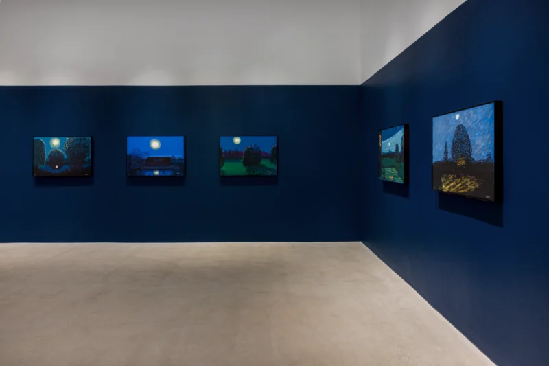 Installation shot from David Hockney: The Moon Room, @ GRAY