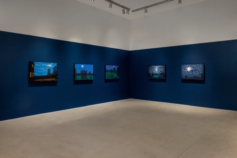Installation shot from David Hockney: The Moon Room, @ GRAY