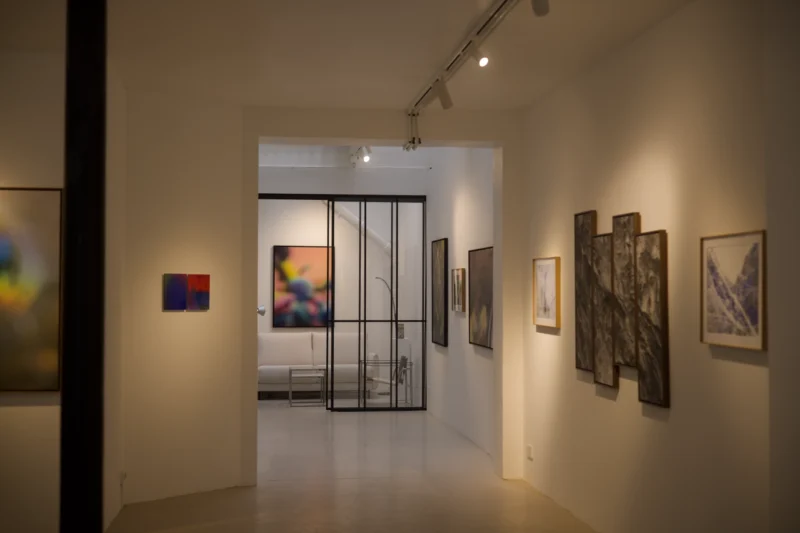 Installation shot from Serge Izquierdo, Vincent Bousserez: Territoires invisibles, @ Galerie Esther Woerdehoff