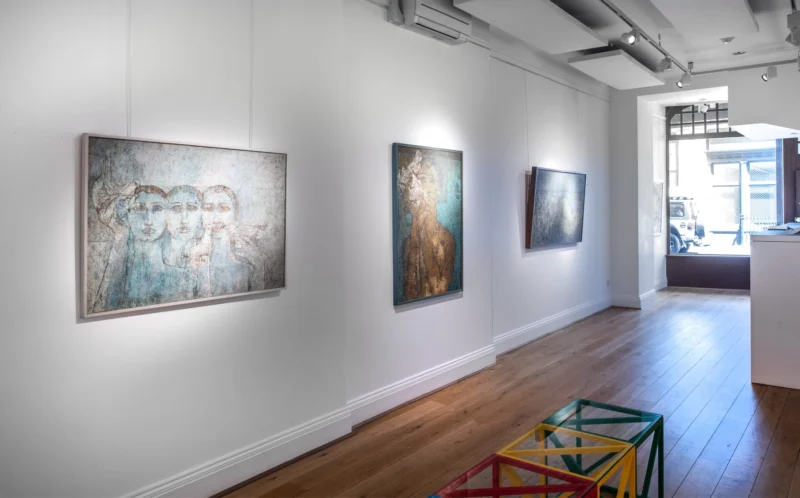 Installation shot from Jamil Naqsh: Significant early paintings, @ Grosvenor Gallery
