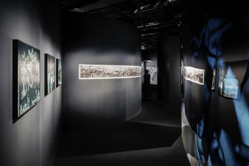 Installation shot from Kyotographie: Kawada Kikuji x Iwane Ai, @ Japan House London