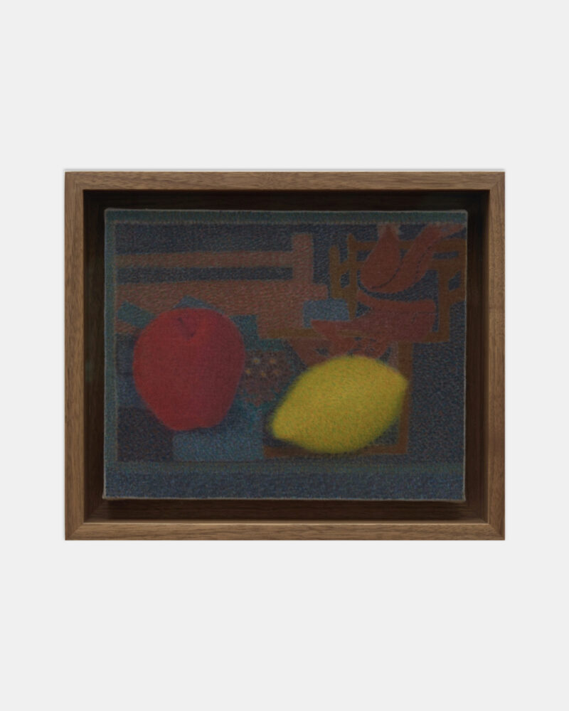 Johnny Izatt-Lowry, Still life with a lemon and an apple, 2025