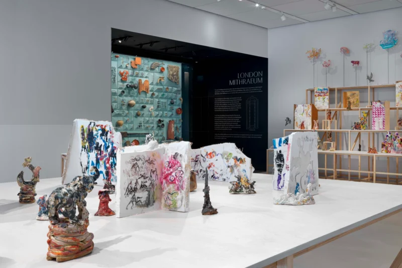 Installation shot from Anne Ryan: Folkmoot, @ London Mithraeum Bloomberg SPACE