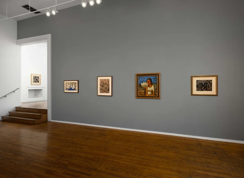 Installation shot from Cordillera Mexicana: Alfredo Ramos Martínez and the Mexican Landscape, @ Louis Stern Fine Arts