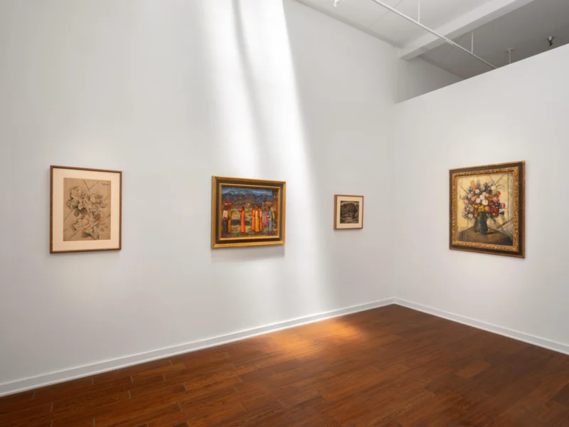 Installation shot from Cordillera Mexicana: Alfredo Ramos Martínez and the Mexican Landscape, @ Louis Stern Fine Arts