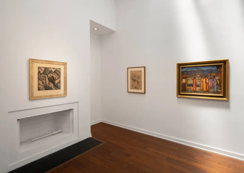 Installation shot from Cordillera Mexicana: Alfredo Ramos Martínez and the Mexican Landscape, @ Louis Stern Fine Arts