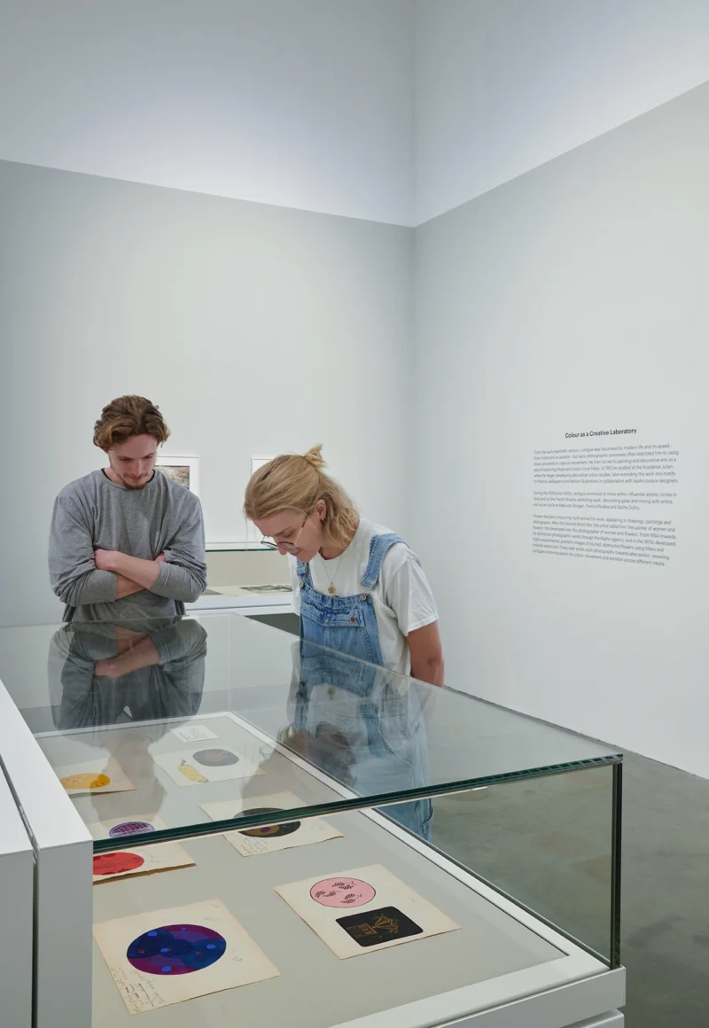 Installation shot from Jacques Henri Lartigue: Life in Colour, @ MK Gallery