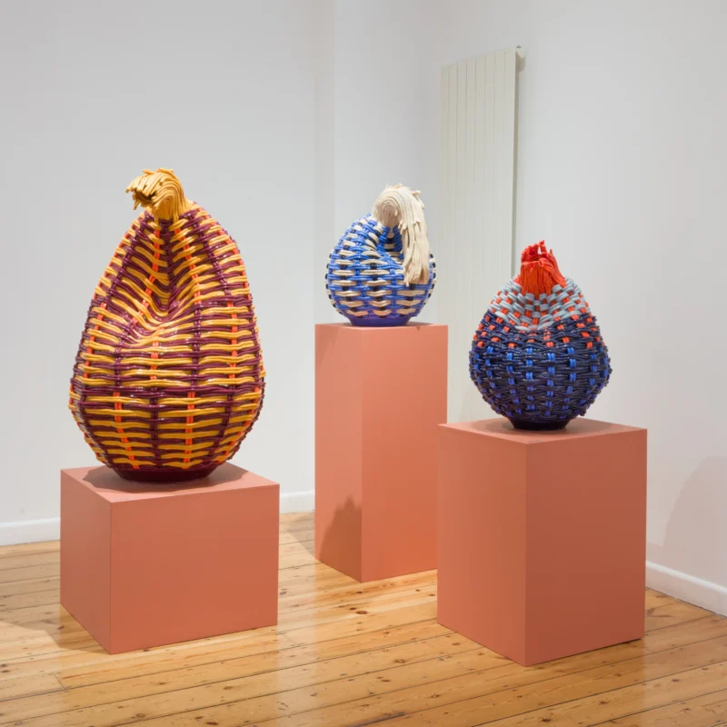 Installation shot from Xanthe Somers & Yacout Hamdouch: Poetic Threads | Spotlight: James Barnor, @ October Gallery