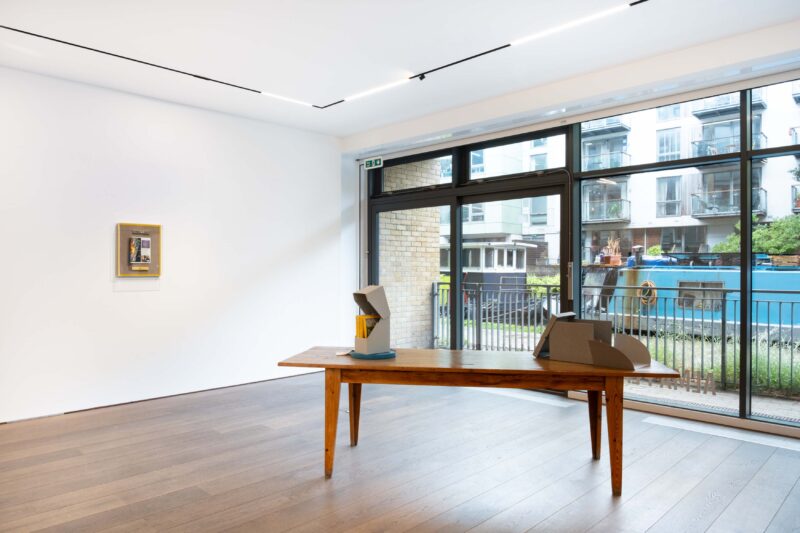 Installation shot from Lyndon Barrois Jr.: Desert of Promise, @ Alma Pearl