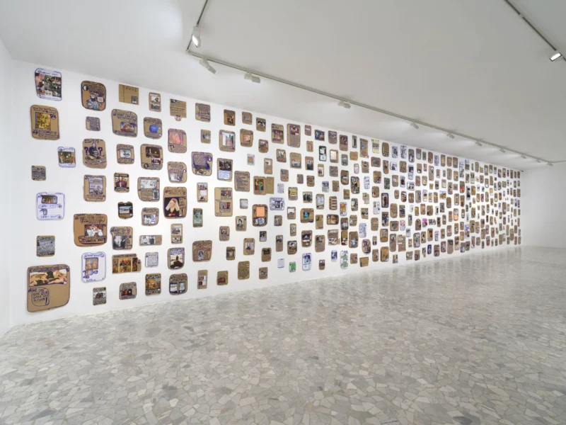 Installation shot from Thomas Hirschhorn: EX-VOTO-TOMBOLA, @ Alfonso Artiaco