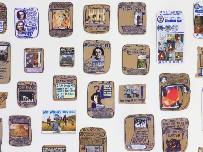 Installation shot from Thomas Hirschhorn: EX-VOTO-TOMBOLA, @ Alfonso Artiaco