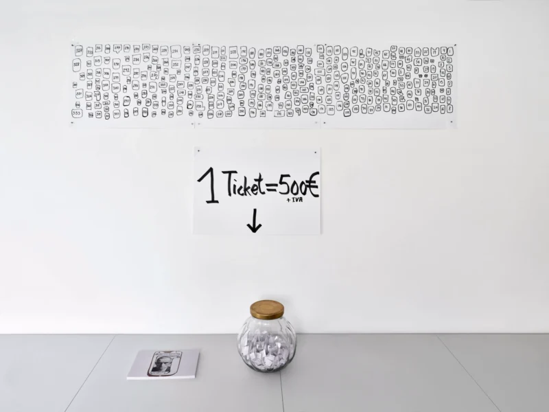 Installation shot from Thomas Hirschhorn: EX-VOTO-TOMBOLA, @ Alfonso Artiaco