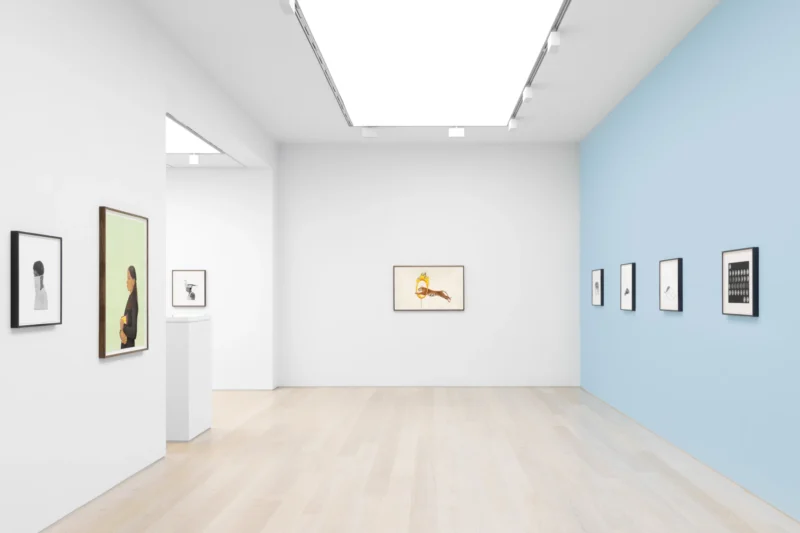 Installation shot from Ali Kazim: Alphabets, @ Cristea Roberts Gallery