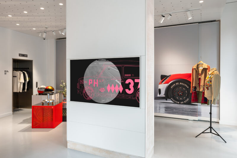 Installation shot from Pentagram x Deus Ex Machina, @ Osh Gallery
