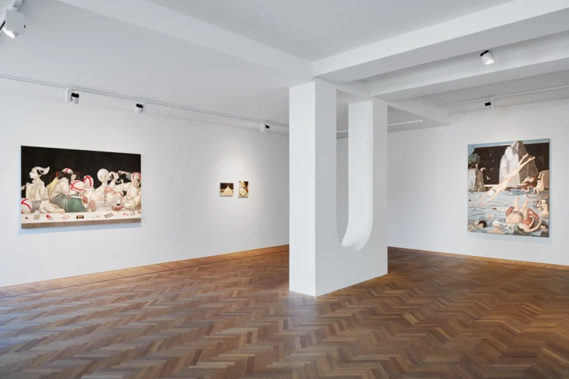 Installation shot from Xiao Guo Hui: This Side of the Mountain, the Other Side of the Water, @ Galerie Fabian Lang