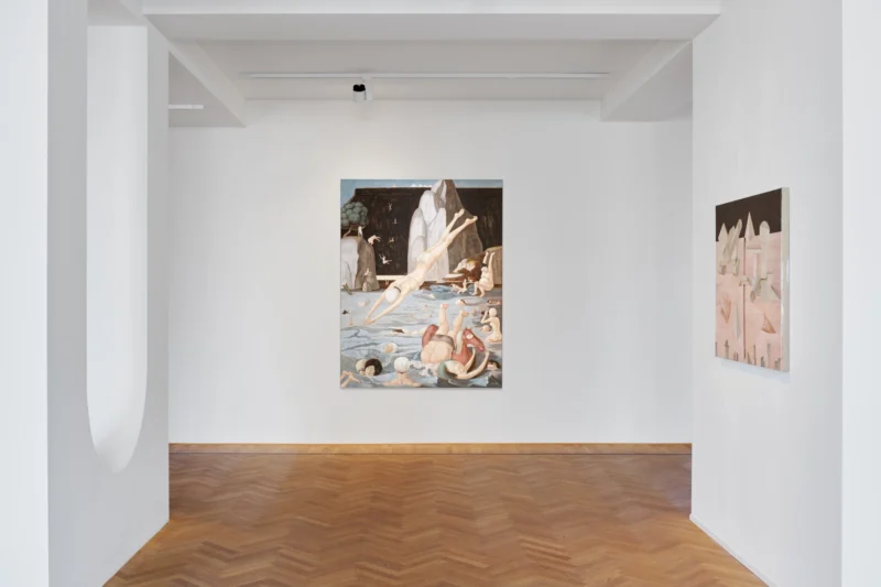 Installation shot from Xiao Guo Hui: This Side of the Mountain, the Other Side of the Water, @ Galerie Fabian Lang
