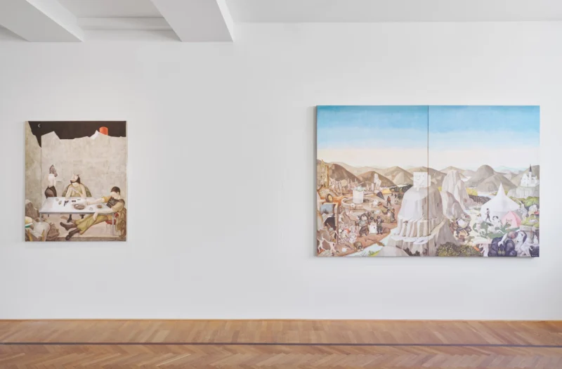 Installation shot from Xiao Guo Hui: This Side of the Mountain, the Other Side of the Water, @ Galerie Fabian Lang