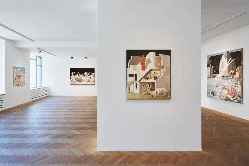 Installation shot from Xiao Guo Hui: This Side of the Mountain, the Other Side of the Water, @ Galerie Fabian Lang