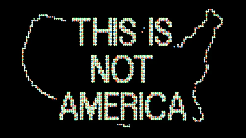 Alfredo Jaar, A Logo for America [Digital animation commissioned by The Public Art Fund for Spectacolor Sign, Times Square, New York, April 1987], 1987