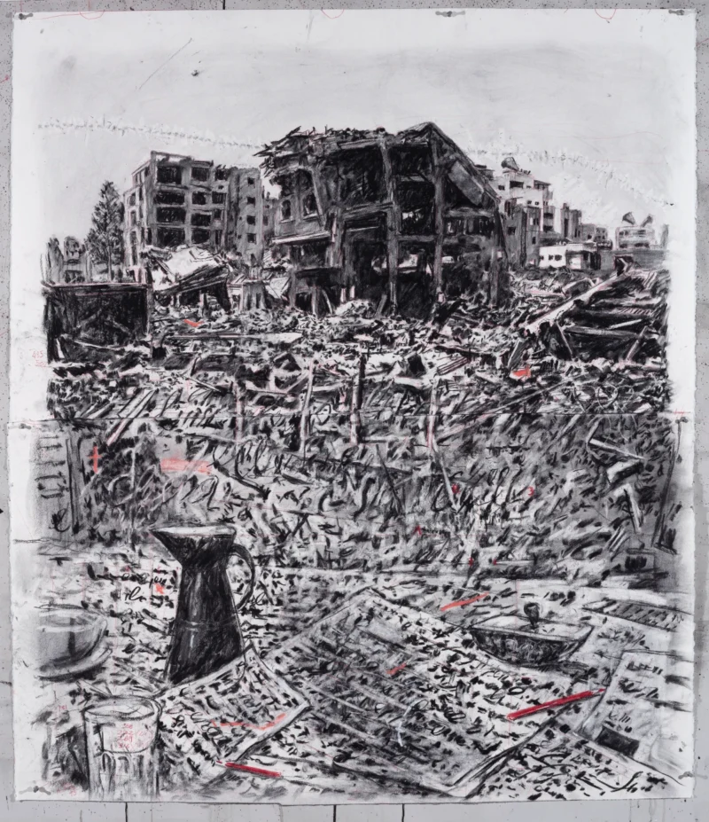 William Kentridge, Drawing for A Nicely Built City (Aftermath), 2026