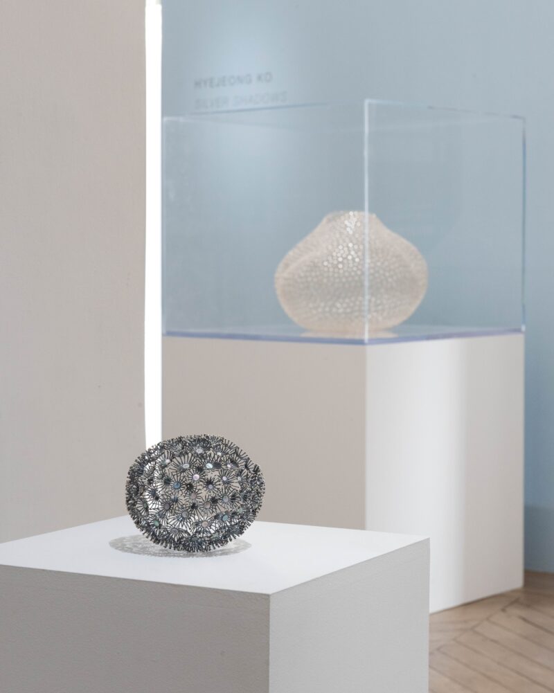 Installation shot from Hyejeong Ko: Silver Shadows, @ Galerie Maria Wettergren
