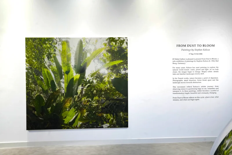 Installation shot from Stephan Kaluza: From Dust to Bloom, @ JD Malat Gallery