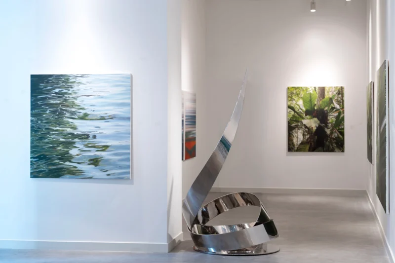 Installation shot from Stephan Kaluza: From Dust to Bloom, @ JD Malat Gallery