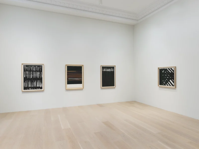Installation shot from Pierre Soulages: Paintings on Paper, @ Lévy Gorvy Dayan