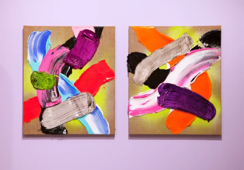 Installation shot from Anselm Reyle: Tequila Sunrise, @ Opera Gallery