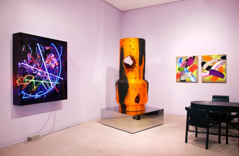 Installation shot from Anselm Reyle: Tequila Sunrise, @ Opera Gallery