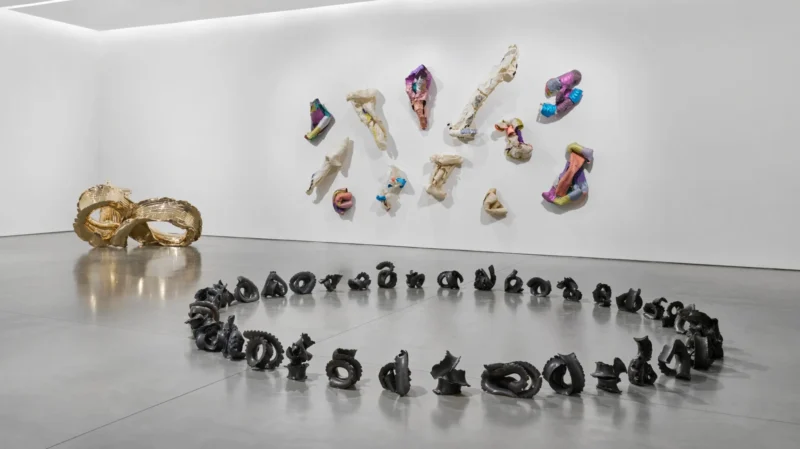 Installation shot from Lynda Benglis: KNOTTING, TYING, FOLDING, @ Pace