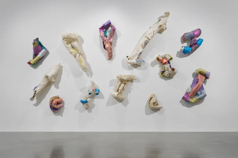 Installation shot from Lynda Benglis: KNOTTING, TYING, FOLDING, @ Pace