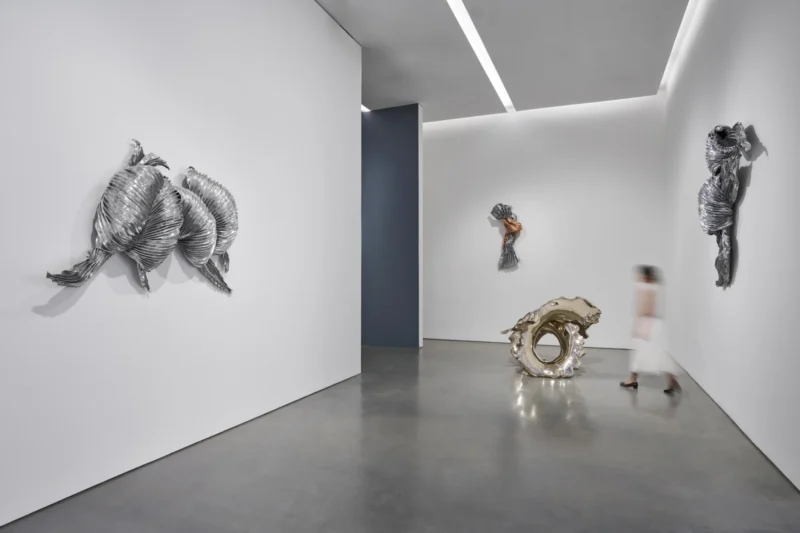 Installation shot from Lynda Benglis: KNOTTING, TYING, FOLDING, @ Pace
