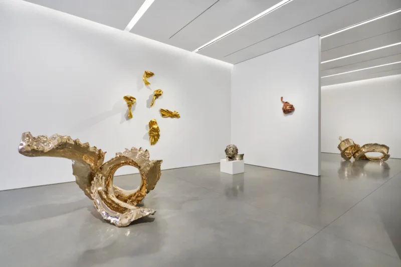Installation shot from Lynda Benglis: KNOTTING, TYING, FOLDING, @ Pace