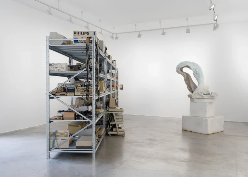 Installation shot from Johan Creten: Les Chiens de Pavlov, @ Perrotin