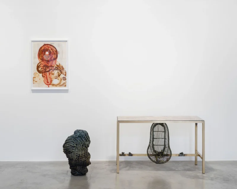 Installation shot from Johan Creten: Les Chiens de Pavlov, @ Perrotin