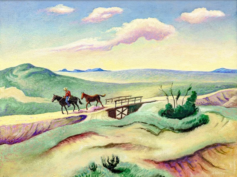 Thomas Hart Benton, Wyoming Landscape, c. 1955–60
