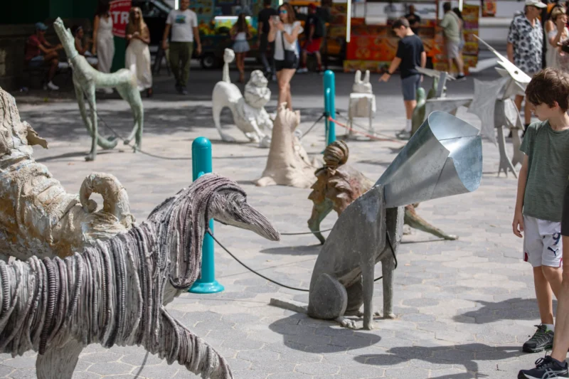 Installation shot from Camille Henrot: Dogs, @ Public Art Fund